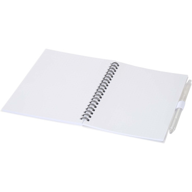 Logotrade promotional product image of: Niove recycled plastic soft cover notebook and ballpoint pen set (blue ink)